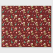 Niedlicher Weihnachtsmann und Freunde Weihnachten Geschenkpapier (Flach)