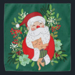 Niedlicher Weihnachtsmann und Katze Halstuch<br><div class="desc">Festlicher Jolly-Weihnachtsmann</div>