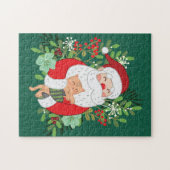Niedlicher Weihnachtsmann und Katze Puzzle (Horizontal)