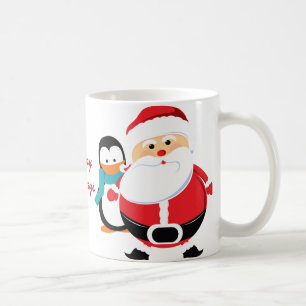 Niedlicher Weihnachtsmann und Pinguin Kaffeetasse