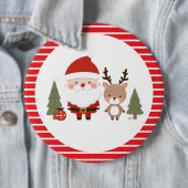 Niedlicher Weihnachtsmann und Reindeer Button (Beispiel)