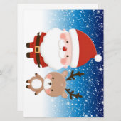 Niedlicher Weihnachtsmann und Reindeer Feiertagskarte (Vorne/Hinten)
