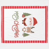 Niedlicher Weihnachtsmann und Reindeer Fleecedecke (Vorderseite (Horizontal))
