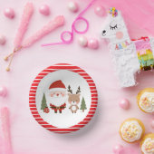 Niedlicher Weihnachtsmann und Reindeer Pappteller (Party)