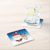 Niedlicher Weihnachtsmann und Reindeer Untersetzer (Vor Ort)