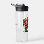 Niedlicher Weihnachtsmann und Reindei Personalisie Trinkflasche (Rechts)