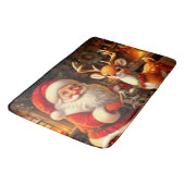 Niedlicher Weihnachtsmann und Rentier Badematte (Schrägansicht)