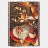 Niedlicher Weihnachtsmann und Rentier Decke (Vorderseite Vertikal)