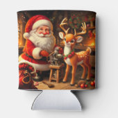 Niedlicher Weihnachtsmann und Rentier Dosenkühler (Rückseite)