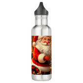 Niedlicher Weihnachtsmann und Rentier Edelstahlflasche (Links)