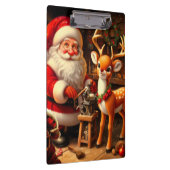 Niedlicher Weihnachtsmann und Rentier Klemmbrett (Rechts)