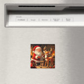 Niedlicher Weihnachtsmann und Rentier Magnet (In Situ (Geschirrspüler))