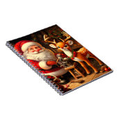 Niedlicher Weihnachtsmann und Rentier Notizblock (Rechte Seite)