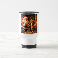 Niedlicher Weihnachtsmann und Rentier