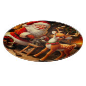 Niedlicher Weihnachtsmann und Rentier Schneidebrett (Ecke)