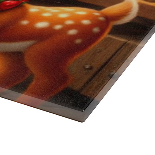 Niedlicher Weihnachtsmann und Rentier Schneidebrett (Ecke)