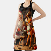 Niedlicher Weihnachtsmann und Rentier Schürze (InSitu)