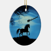 Niedlicher Weihnachtsmann und Rentier Sleigh Weihn Keramik Ornament (Rechts)