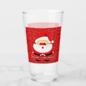 Niedlicher Weihnachtsmann und Schnee Weihnachten Glas (Rückseite)