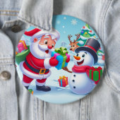 Niedlicher Weihnachtsmann und Schneemann Button (Beispiel)