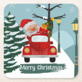 Niedlicher Weihnachtsmann-Untersetzer Rechteckiger Pappuntersetzer (Vorderseite)