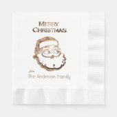 Niedlicher Weihnachtsmann Vater Weihnachts-Gold-Gl Serviette (Vorderseite)
