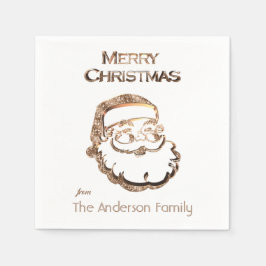 Niedlicher Weihnachtsmann Vater Weihnachts-Gold-Gl Serviette