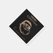 Niedlicher Weihnachtsmann Weihnachten Schwarz und  Serviette (Ecke)