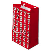 Niedlicher Weihnachtsmann Weihnachten Weihnachtsge Kleine Geschenktüte (Rückseite Schrägansicht)