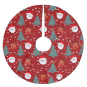 Niedlicher Weihnachtsmann | Weihnachtsfeiertagen Polyester Weihnachtsbaumdecke (Vorderseite)