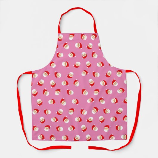 Niedlicher Weihnachtsmann-Weihnachtsmuster Rosa Schürze (Vorderseite)