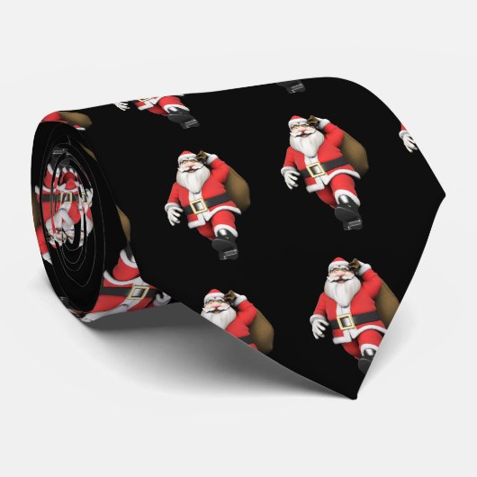 Niedlicher Weihnachtsmann zu Schwarzen Weihnachten Krawatte (Gerollt)