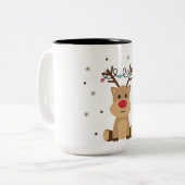 Niedlicher Weihnachtsmann Zweifarbige Tasse (Vorderseite Links)