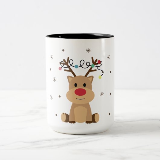 Niedlicher Weihnachtsmann Zweifarbige Tasse (Mittel)