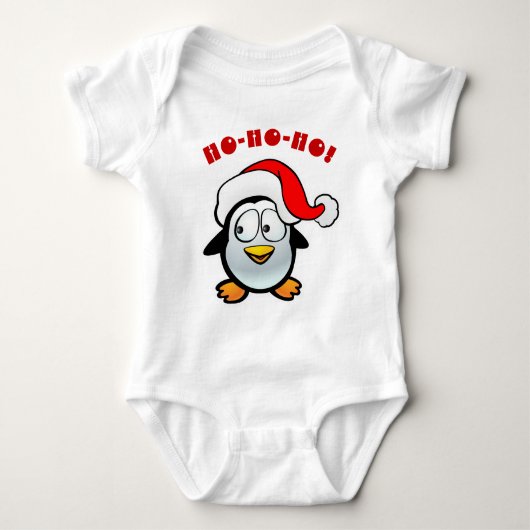 Niedlicher Weihnachtsmannpenguin-Cartoon Baby Strampler (Vorderseite)