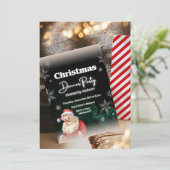 Niedlicher Weihnachtsmarkt und Schneeflocken Thema Einladung (Stehend Vorderseite)