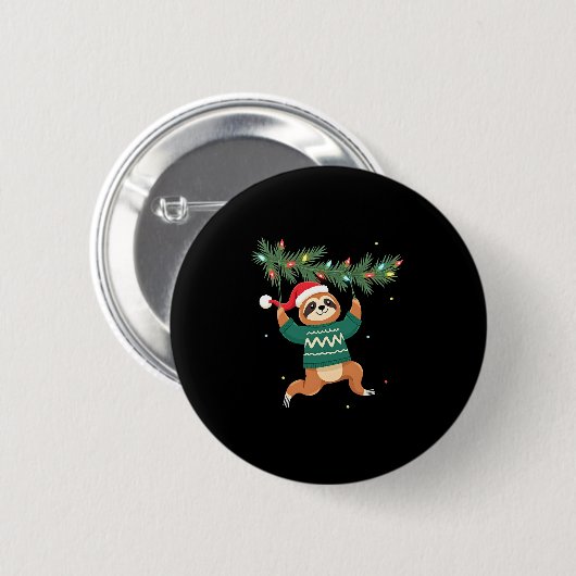 Niedlicher Weihnachtsmarkt Weihnachtsmannmütze Wei Button (Vorne & Hinten)