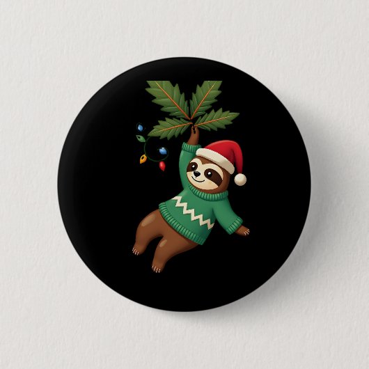 Niedlicher Weihnachtsmarkt Weihnachtsmannmütze Wei Button (Vorderseite)