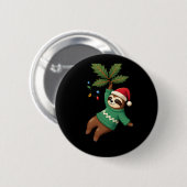 Niedlicher Weihnachtsmarkt Weihnachtsmannmütze Wei Button (Vorne & Hinten)