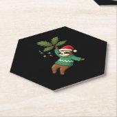 Niedlicher Weihnachtsmarkt Weihnachtsmannmütze Wei Untersetzer (angewinkelt)