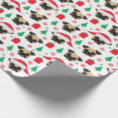 Niedlicher WeihnachtsMops Geschenkpapier (Ecke)