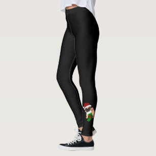 Niedlicher WeihnachtsMops-Strumpf Leggings