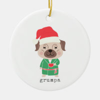 Niedlicher Weihnachtsmorgen Kaffee Bulldog Grumpa