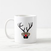 Niedlicher Weihnachtsnose Rudolph Mops Antlers Kaffeetasse (Links)