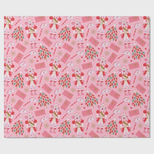 Niedlicher WeihnachtsNutcracker Geschenkpapier (Flach)