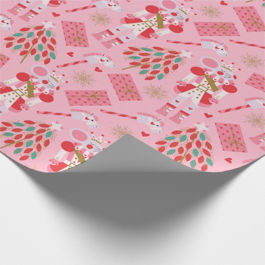 Niedlicher WeihnachtsNutcracker Geschenkpapier (Ecke)
