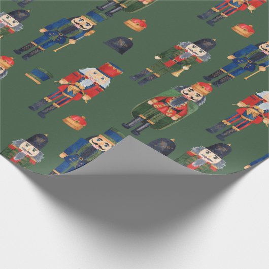 Niedlicher WeihnachtsNutcracker Geschenkpapier (Ecke)