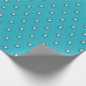 Niedlicher Weihnachtspenguin Blauer Winter Geschenkpapier (Ecke)