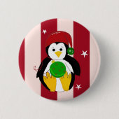 Niedlicher WeihnachtsPenguin Button (Vorderseite)