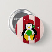 Niedlicher WeihnachtsPenguin Button (Vorne & Hinten)